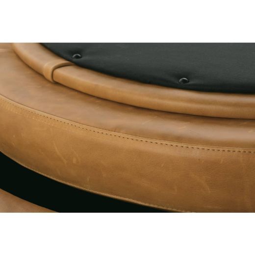 Picture of Cyrus 36" Round Leather Storage Ottoman